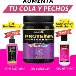 PROTEINA VEGANA AUMENTO DE SENO Y GLUTEO